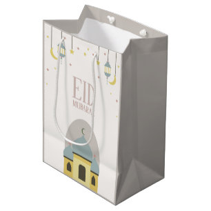 eid Mubarak-Papiertüte, zum von eid Al fitr zu Mittlere Geschenktüte