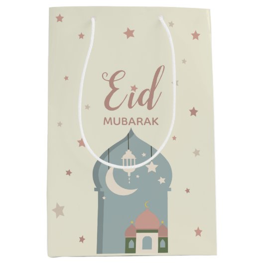 eid Mubarak-Papiertüte, zum von eid Al fitr zu Mittlere Geschenktüte (Vorderseite)