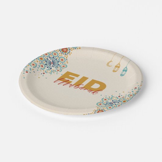 Eid Mubarak Pappteller (Schrägansicht)