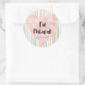 Eid Mubarak Pastelle Runder Aufkleber (Tasche)
