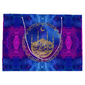 Eid Mubarak - Pastellgold und -puren Große Geschenktüte (Rückseite)