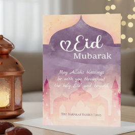 Eid Mubarak Personalisiert Card mit Moschee Design Feiertagskarte