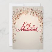 Eid mubarak personalisierte Blumen-Grußkarte Einladung (Vorderseite)