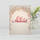 Eid mubarak personalisierte Blumen-Grußkarte Einladung (Stehend Vorderseite)