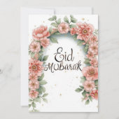 Eid mubarak Personalisierte Blumen-Grußkarte Einladung (Vorderseite)