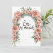 Eid mubarak Personalisierte Blumen-Grußkarte Einladung (Stehend Vorderseite)