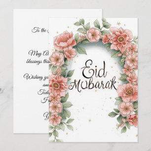 Eid mubarak Personalisierte Floral Grußkarte Einladung