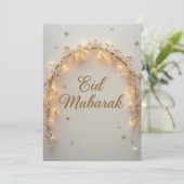 Eid mubarak Personalisierte Lichter Grußkarte Einladung (Stehend Vorderseite)