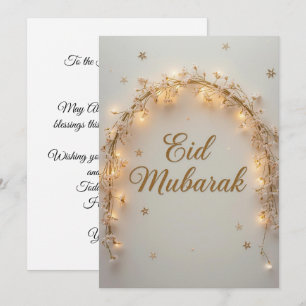 Eid mubarak Personalisierte Lichter Grußkarte Einladung
