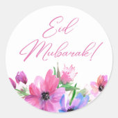 Eid Mubarak Pink Blume Sticker (Vorderseite)
