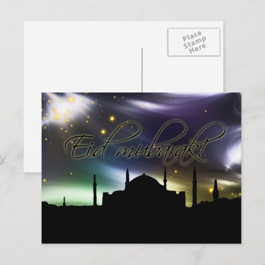 Eid Mubarak Postkarte (Vorne/Hinten)
