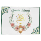 Eid Mubarak | Ramadan Blume Goldene Grüße Große Geschenktüte (Rückseite)