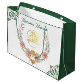 Eid Mubarak | Ramadan Blume Goldene Grüße Große Geschenktüte (Rückseite Schrägansicht)