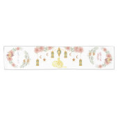 Eid Mubarak | Ramadan Blume Kalligrafie Kurzer Tischläufer (Horizontal)
