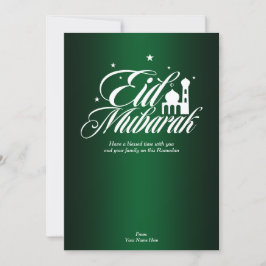 Eid Mubarak Ramadan Gruetkarte | Elegant Green Einladung