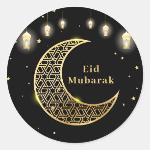 Eid Mubarak / Ramadan Kareem Gold anpassen Runder Aufkleber
