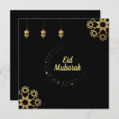 Eid Mubarak / Ramadan Kareem Golden Customizing Einladung (Vorne/Hinten)