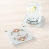 Eid Mubarak |Ramadan Mubarak Blume Wreath Lamp Glasuntersetzer (Schrägansicht)