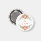 Eid Mubarak |Ramadan Mubarak Blume Wreath Lamp Magnet (Vorderseite/Rückseite)