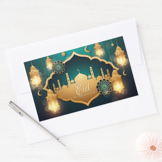 Eid Mubarak Rechteckiger Aufkleber (Umschlag)