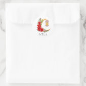 Eid Mubarak Rose Floral Cresent Islamische Laterne Runder Aufkleber (Tasche)
