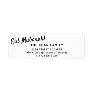 Eid Mubarak Rücksendeadresse Aufkleber