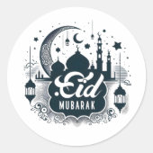 Eid Mubarak Runder Aufkleber (Vorderseite)