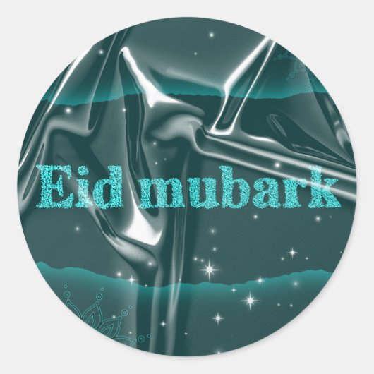 Eid Mubarak Runder Aufkleber (Vorderseite)
