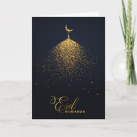 Eid Mubarak Schein-Glitzer-Moscheen-Gruß-Karte