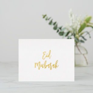 Eid Mubarak Simple Gold Folien Feiertagspostkarte
