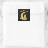 Eid Mubarak Sonnenblumen Splendor: Freuen Sie sich Quadratischer Aufkleber (Tasche)