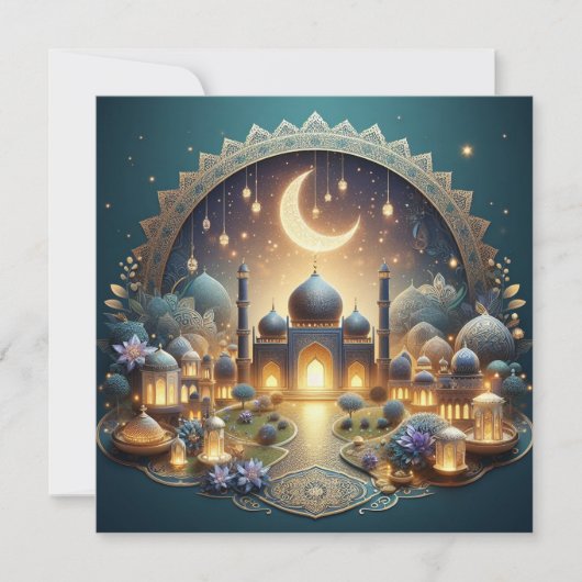 Eid Mubarak Text für benutzerdefinierte Grüße Feiertagskarte (Vorderseite)