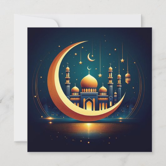Eid Mubarak Text für benutzerdefinierte Grüße Feiertagskarte (Vorderseite)