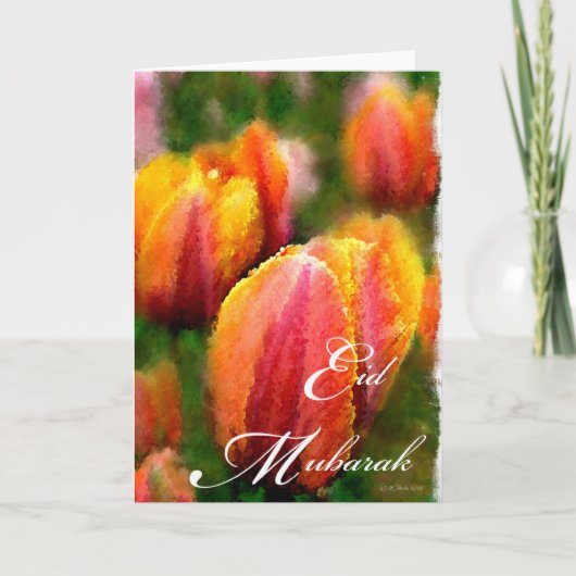 Eid Mubarak-Tulips Feiertagskarte (Vorderseite)