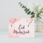 Eid Mubarak Watercolor Feiertagspostkarte (Stehend Vorderseite)