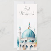 Eid Mubarak Watercolor Moschee 0902a Einladung (Vorderseite)