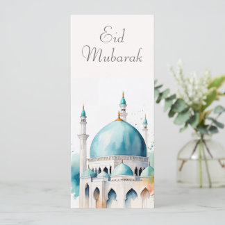 Eid Mubarak Watercolor Moschee 0902a Einladung
