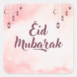 Eid Mubarak Watercolor Quadratischer Aufkleber
