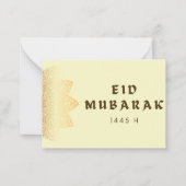 Eid Mubarak Yellow Grußkarte Mitteilungskarte (Vorderseite)