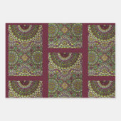 Eid Mubarak Ziermuster Crimson Red Geschenkpapier Set (Vorderseite 2)