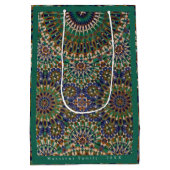 Eid Mubarak Ziermuster Emerald Mittlere Geschenktüte (Rückseite)