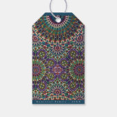 Eid Mubarak Ziermuster Steel Blue Geschenkanhänger (Rückseite)