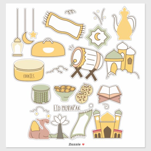 Eid Muslim Holiday Stickers Aufkleber (Blatt)