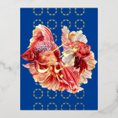 Eid Nowruz Double Lucky Goldfish Fossil Postkarte (Vorderseite)