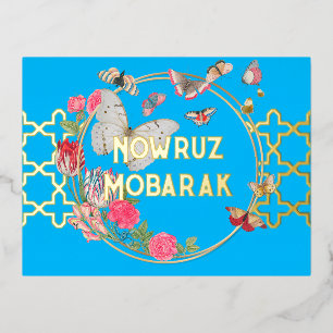 Eid Nowruz Mobarak Foil Postcard Folien Feiertagspostkarte