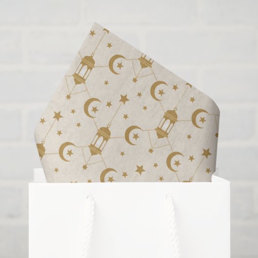 Eid oder Ramadan Laternen & Halbmond Nahtlos Seidenpapier (Geschenktüte)