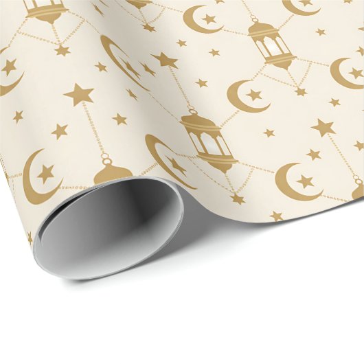  Eid or Ramadan Lanterns & Crescent Seamless  Geschenkpapier (Rolleneckpunkt)