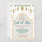 Eid Party Einladung Elegante Weiße Lanterns (Vorderseite)