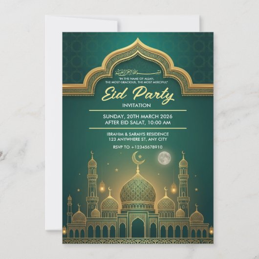 Eid Party Invitation Einladung (Vorderseite)