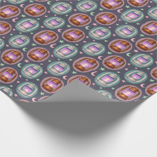 Eid & Ramadan Lanterns Seamless Pattern with Moon Geschenkpapier (Ecke)